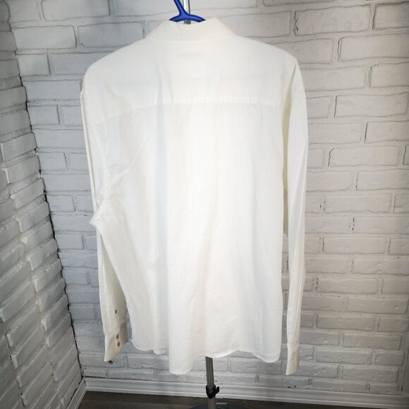 Levi Strauss & Co. Men's Size XXL White Textured Button Front & Cuffs Shirt - Picture 2 of 8
